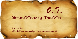 Obrusánszky Tamás névjegykártya